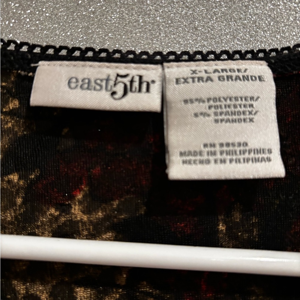 East 5th Black and Gold Top